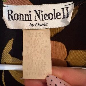 Ronni Nicole Black Dress with Gold Patterns